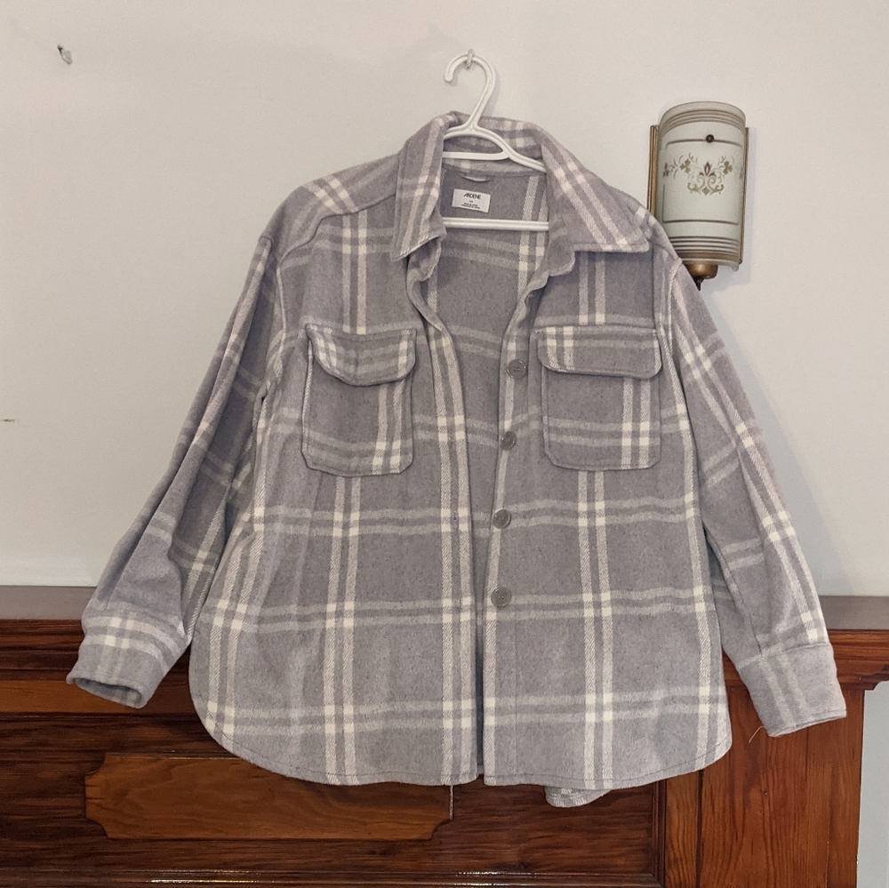 Ardene Gray Plaid Jacket